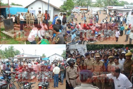 Tripura's Fuel crisis cripples public transportation : ‘Who fuels Tripura CPI-M Ministers' vehicles ?’ ask common masses : Common men hit streets demanding Petrol, Diesel : Chief Minister, Civil Supplies Minister still remain in slumber Tripura's Fuel crisis cripples public transportation : ‘Who fuels Tripura CPI-M Ministers' vehicles ?’ ask common masses : Common men hit streets demanding Petrol, Diesel : Chief Minister, Civil Supplies Minister still remain in slumber